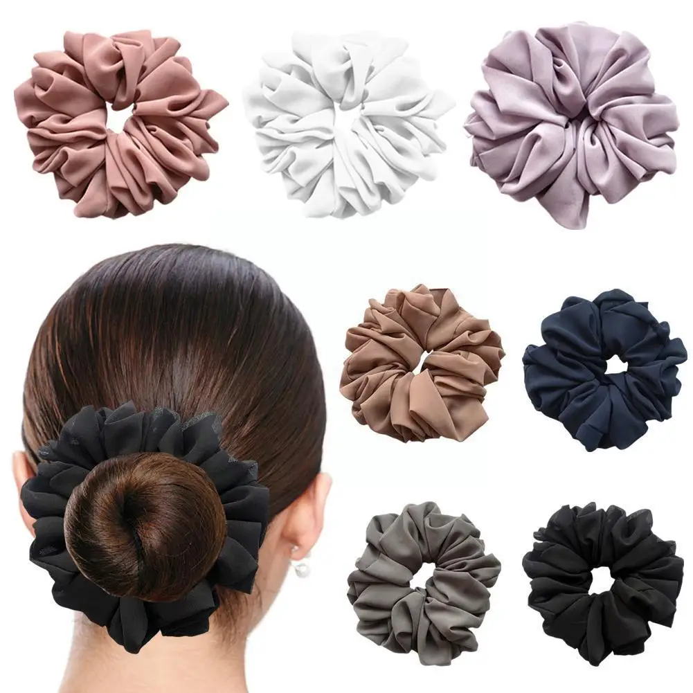 

Malaysian Bunch Hair Tie For Muslim Women Chiffon Rubber Band Beautiful Hijab Volumizing Scrunchie Large Head Scarf Hair Ro E9E9