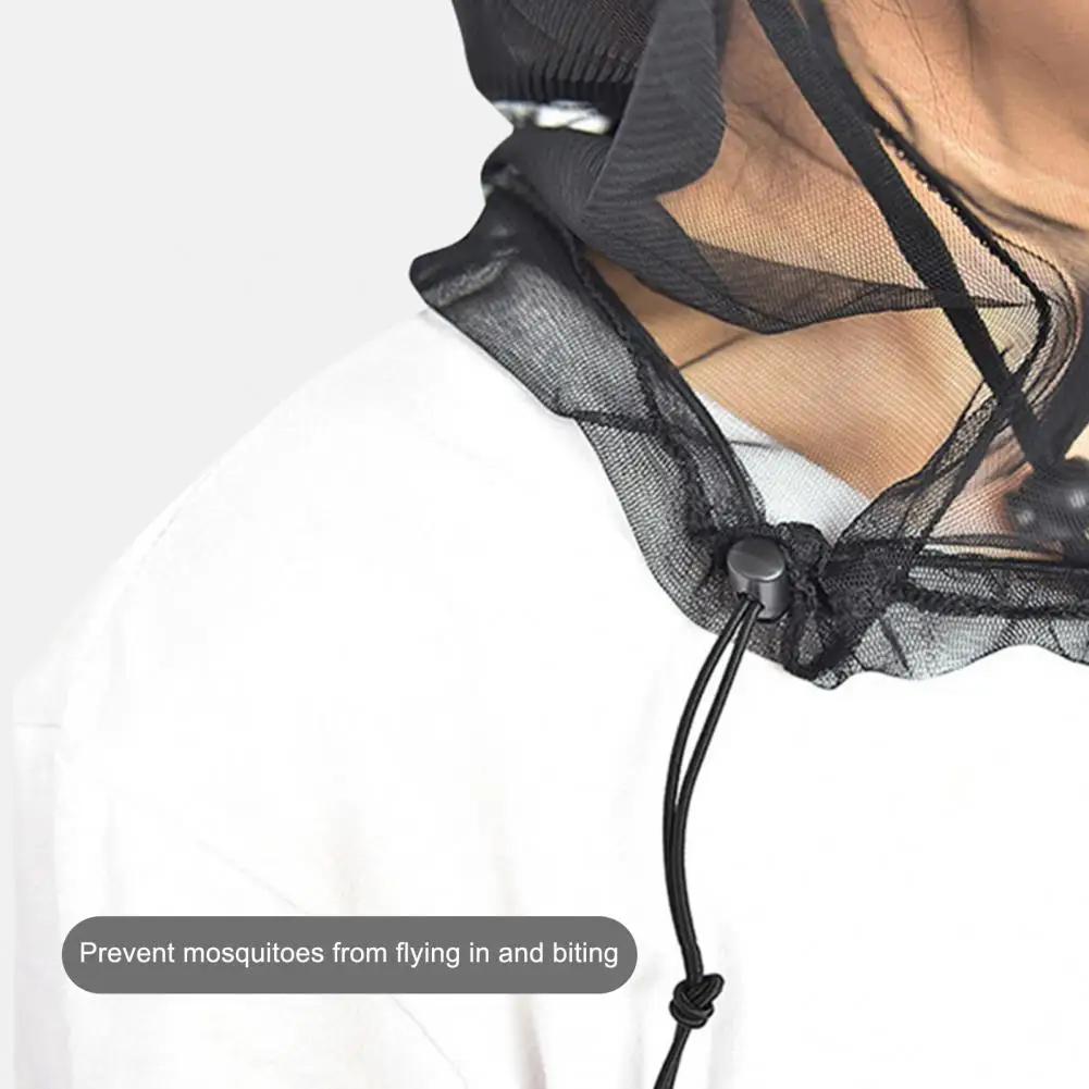 

Mesh Hat Lightweight Mesh Fabric Drawstring Design Outdoor Accessory Anti-mosquito Headgear Anti-mosquito Headgear