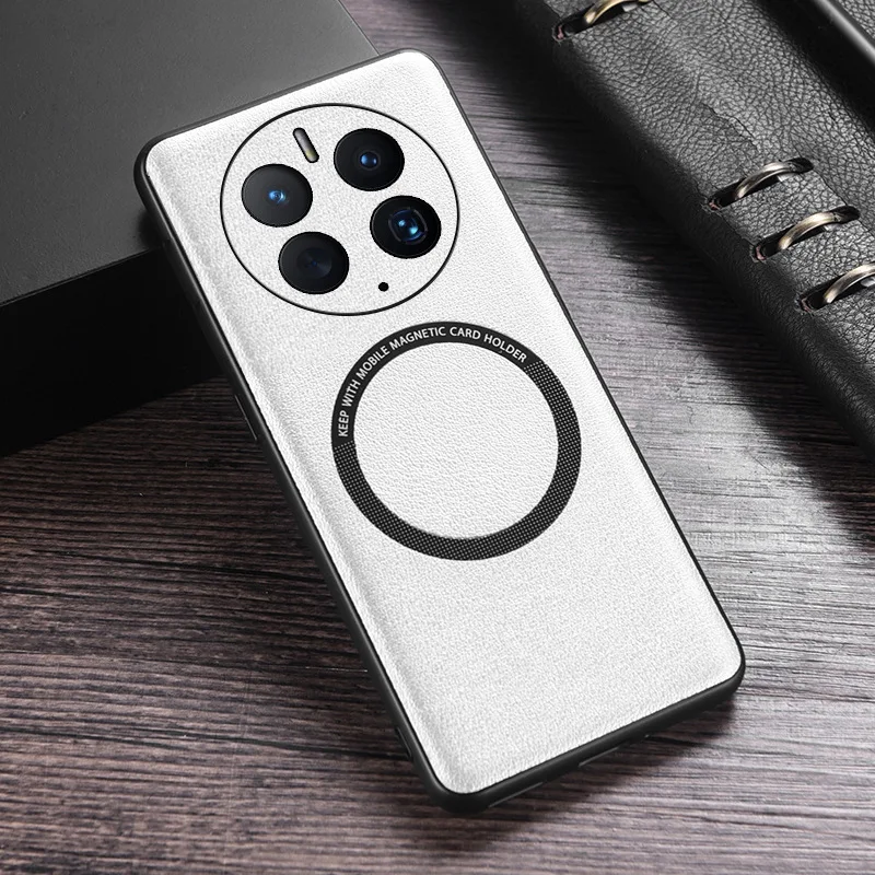 Роскошный чехол из искусственной кожи с беспроводной зарядкой для Magsafe магнитный