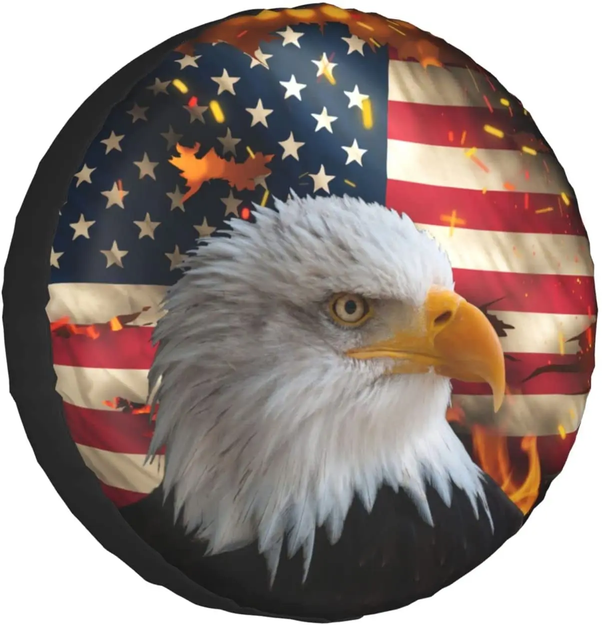 

American Eagle Tire Cover American Flag Tire Covers Camping Waterproof Wheel Protectors for Camper Travel Trailer, RV, SUV 15inc