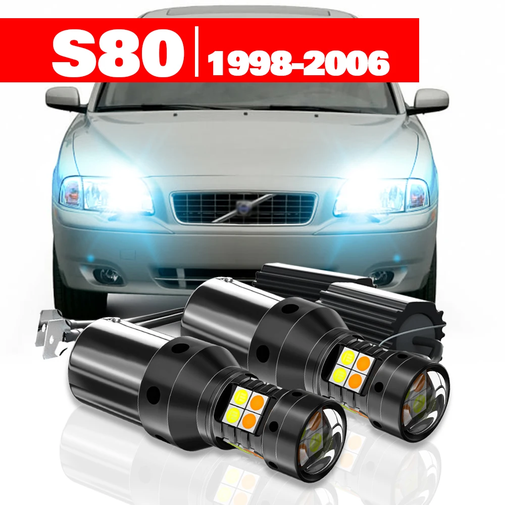

For Volvo S80 1998-2006 Accessories 2pcs LED Dual Mode Turn Signal+Daytime Running Light DRL 1999 2000 2001 2002 2003 2004 2005