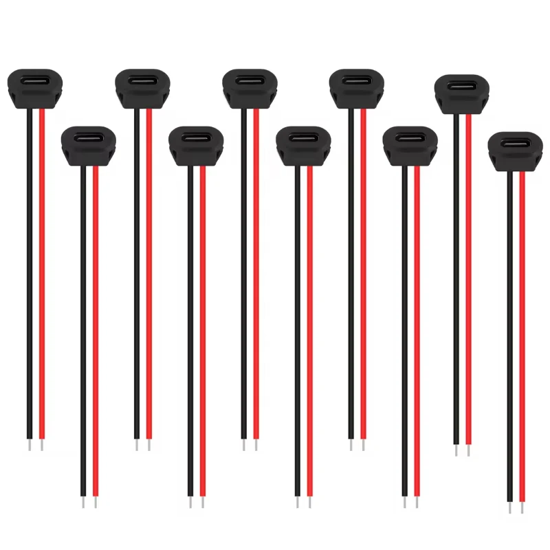 

5/10 шт. клеевой разъем TYPE-C, гнездовой разъем для шасси, 2P USB-разъем, водонепроницаемая гнездовая розетка для быстрой зарядки, автомобильные аксессуары