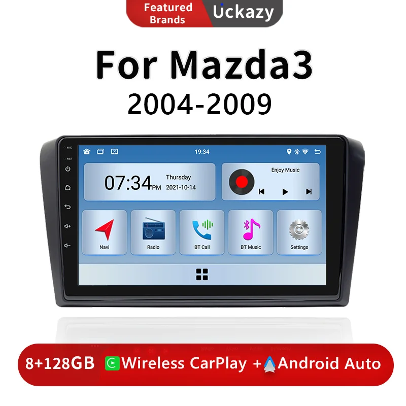 Автомобильный радиоприемник 9 дюймов 8 ядер Android 13 для Mazda 3 bk 2004-2009 стерео