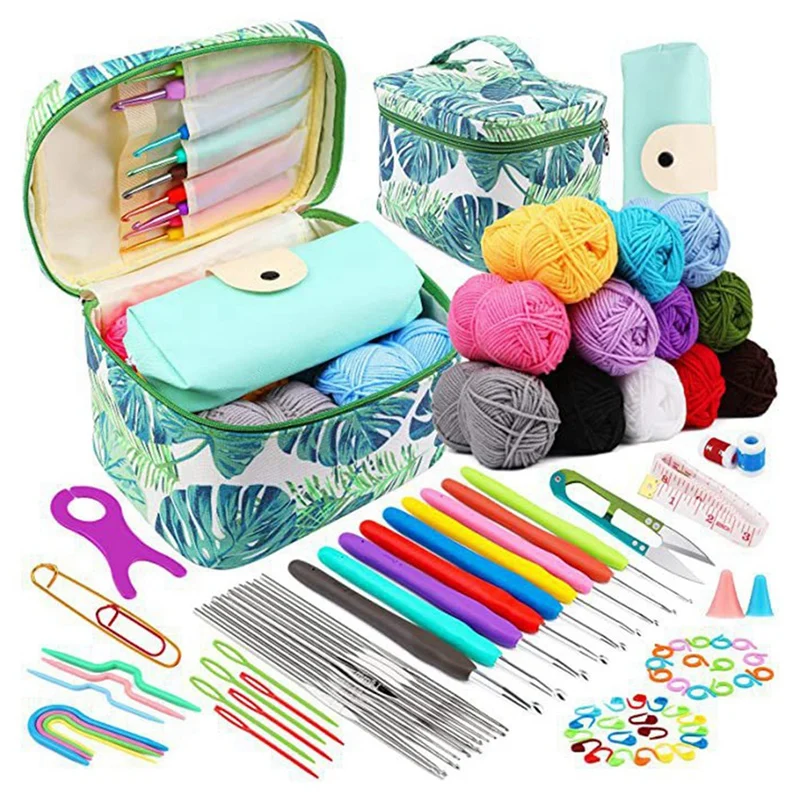 

87Pcs Weaving Kit With Storage Bag Knitting Needles Set DIY Arts Craft Sewing Tools Accessories Crochet Supplies