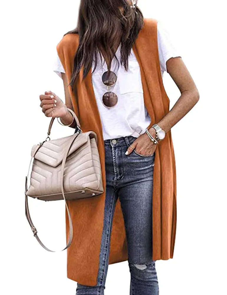 

2023 Solid Color Fashion Leisure Medium Length Vest