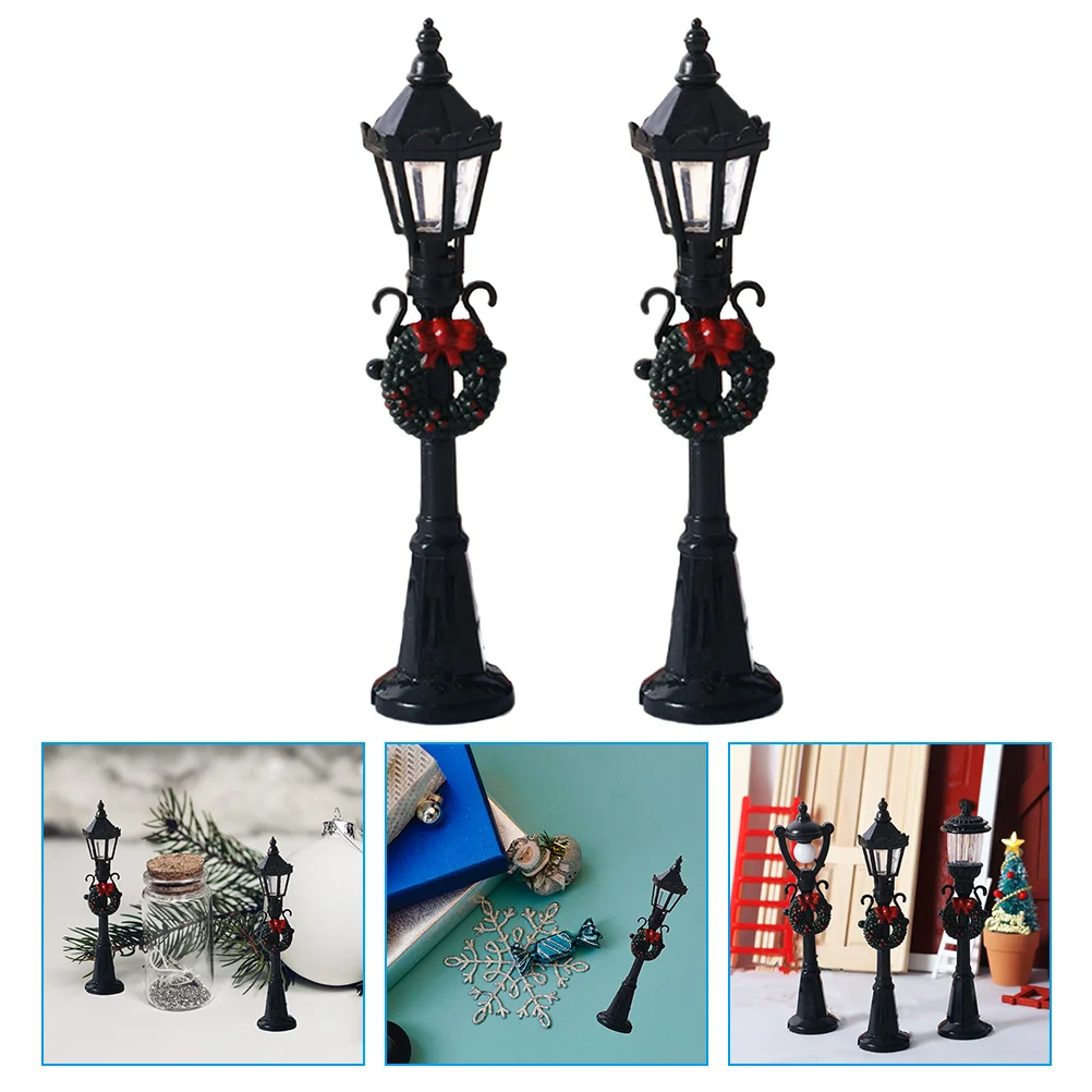 2 шт. Декор дома Мини Уличный Фонарь Модель Поставка Песочная Настольная Лампа