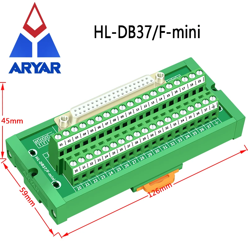DB37 Mini D-Sub Модуль интерфейса крепления DIN-рейки Женская мини-плата разрыва - купить