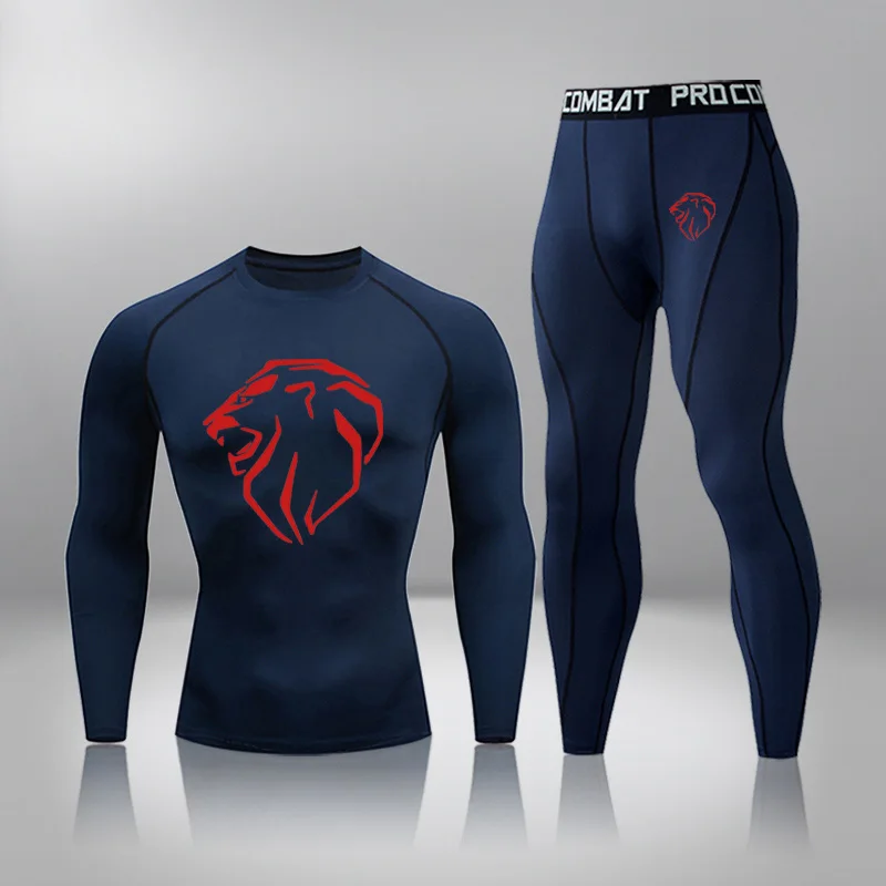 

Men's Thermal Underwear Set MMA Tactics Fitness Leggings Base Compression Sports Suit Underwear Long Johns Men Clothing Brand