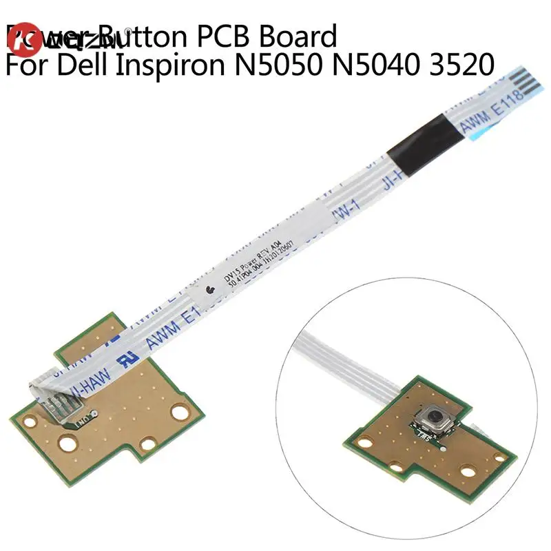 

1Pc Switch Board New DC Power Jack Cable Power Button PCB Board for Dell Inspiron N5050 N5040 3520 50.4IP04.204/1 Year Warranty