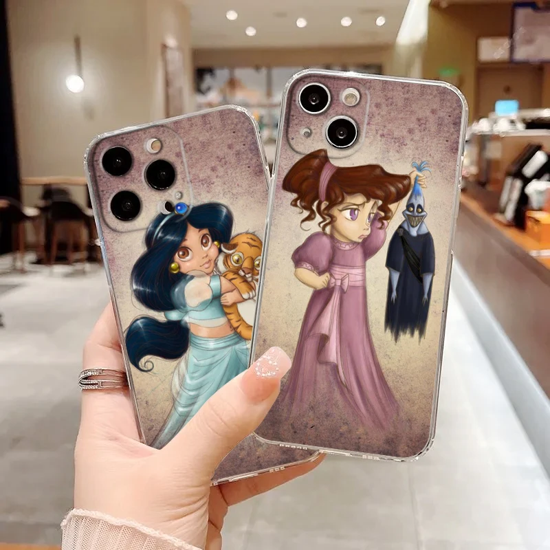 

Cute pets and fairytale princesses Cover For Apple iPhone 14 13 12 11 SE XS XR X 7 8 6 Plus Pro MAX 2020 Transparent Phone Case