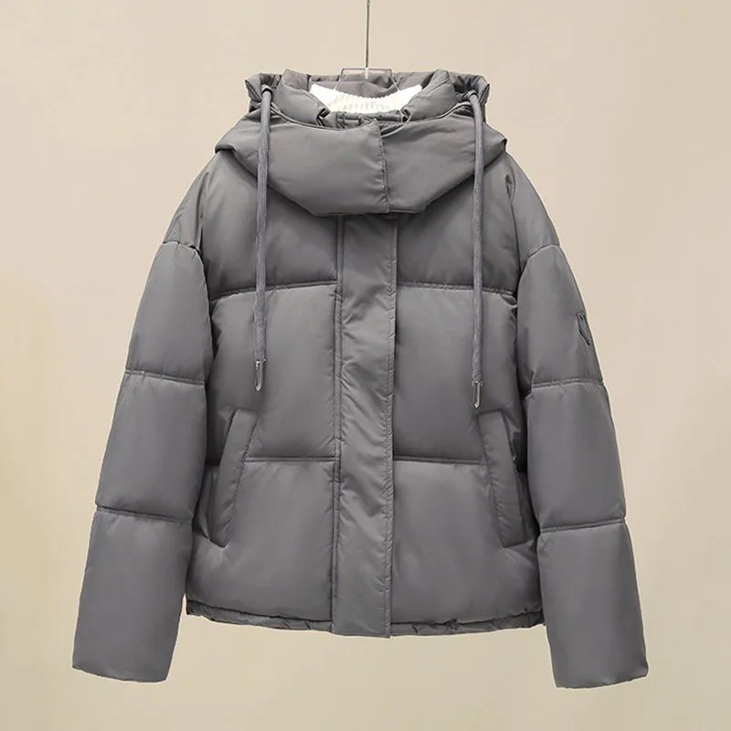

Female Overcoat 2023 New Fashion Warm Hooded Women Cotton Coat Winter Casual Long-Sleeved Korean Loose Women's Quilted Coat T282