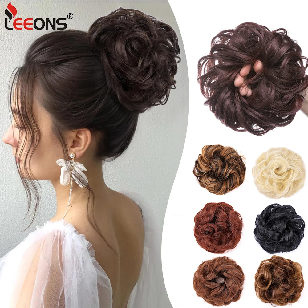 Синтетический завитой шиньон Leeons черный