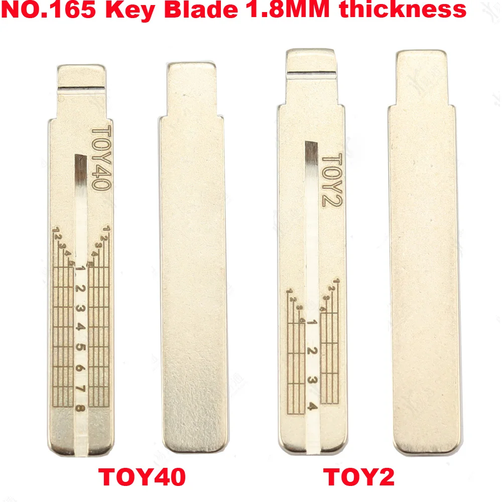 NO.165 TOY40 TOY2 лезвие ключа с гравировкой толщиной 1,8 мм, необработанные пустые резки для ключа Lexus Smart Key и BYD