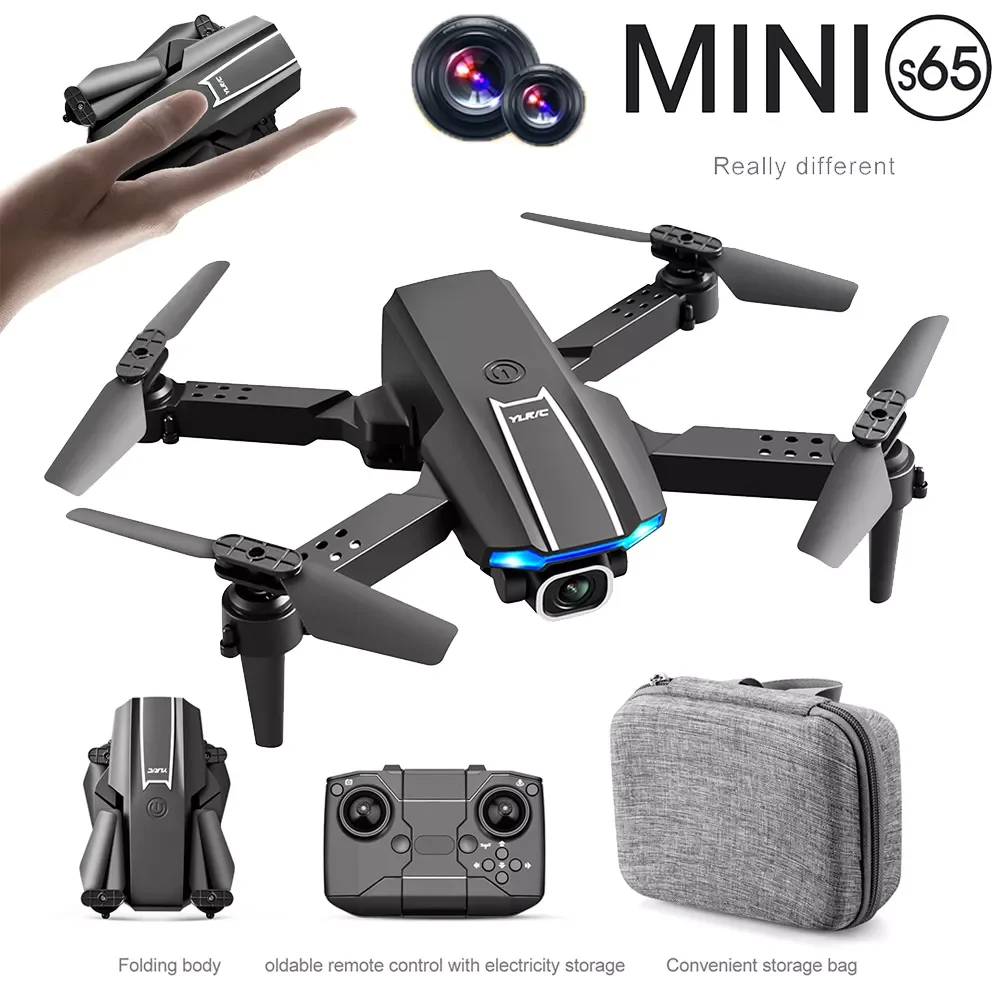 

2022 NEW S65 RC Drone 4K HD WiFi Dual Camera Headless Mode 2.4GHz Remote Control Foldable FPV Drone RC Helicopter Quadcopter Toy