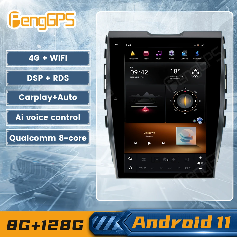 

12,1 "Android 11 DVD мультимедийный плеер для Ford Edge 2015 2016 2017 2018 GPS Navi Head Unit Car Radio HD Tesla Style G6 System