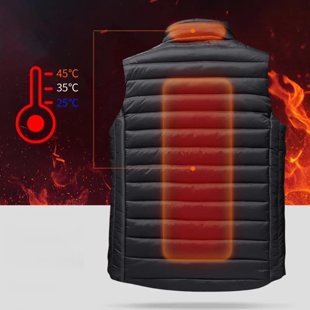 

Thermal Vest Intelligent Thermostat Coldproof Washable Cotton Padded Smooth Zipper Vest USB Heating Vest for Parents