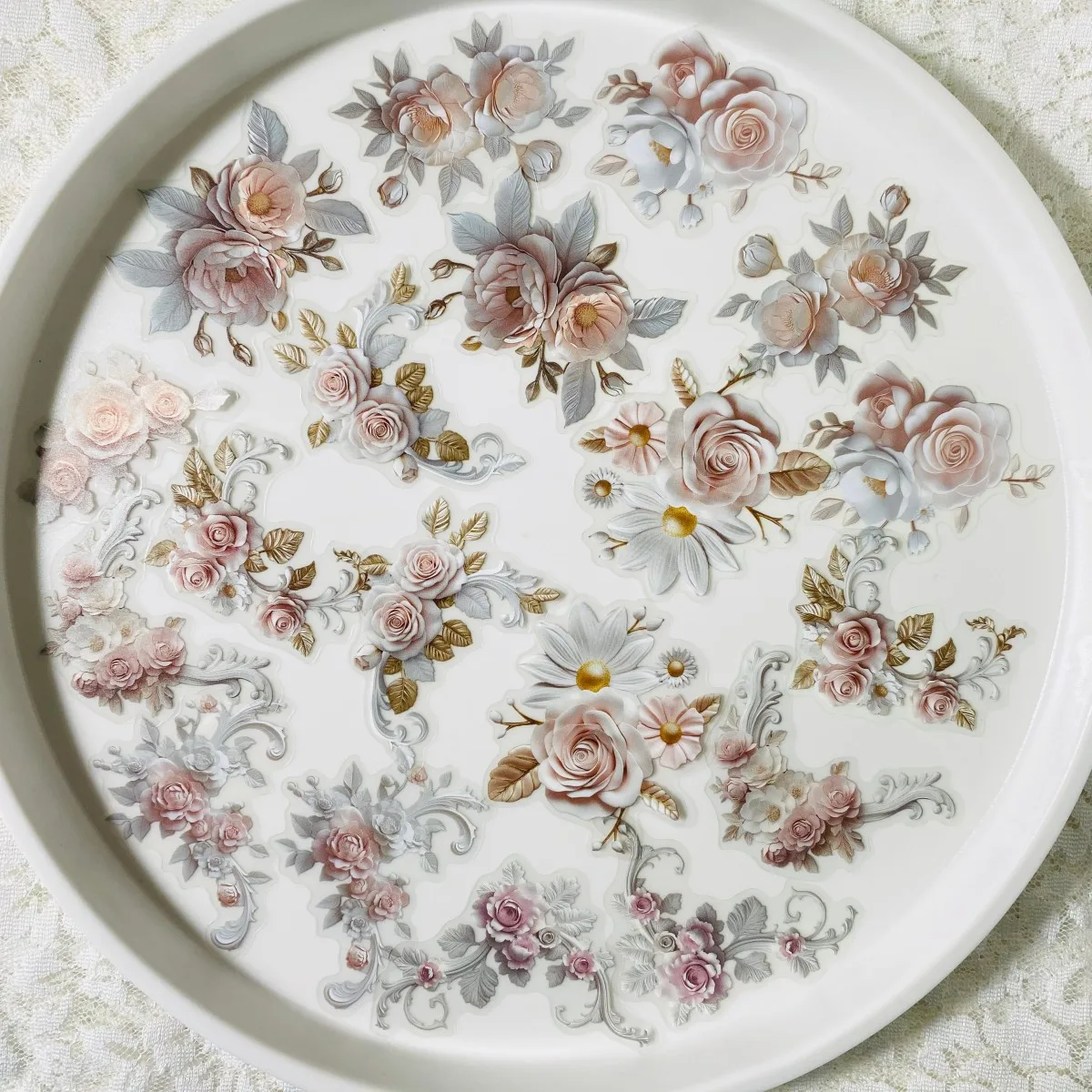 

20 Шт. Винтажных Цветочных Наклеек Из ПЭТ Для Декора Альбомов, Скрапбукинга, Дневников И Украшения Дома И Животных