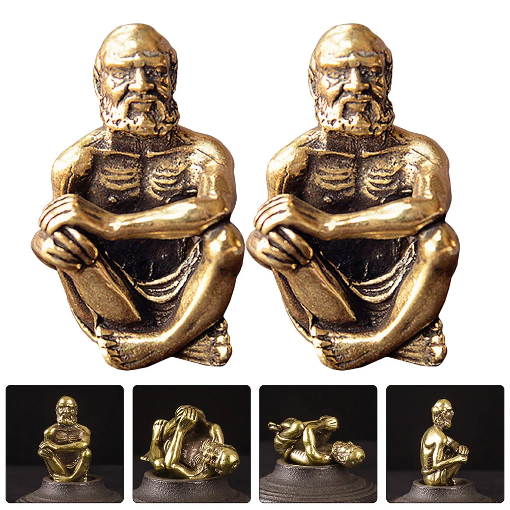

Statue Brass Desktopantique Craft Blessing Decoration Lucky Crafts Standing Modelchinese Figurine Metal Mini Ornament Decor
