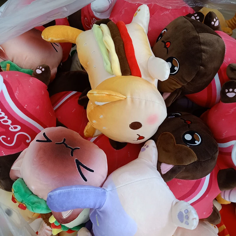 Плюшевая кукла-Кокс картофель фри гамбургеры хлеб сэндвичи еда кошка плюшевая