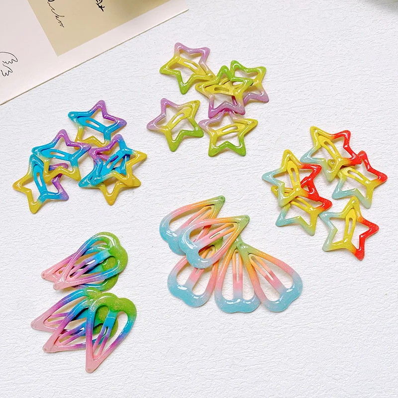 

5Pcs/Lot New Colorful Paint Hair BB Clips Headwear Set Children Water Drop Shaped Hairpins Kids Simple Hairgrips For Girls Gifts