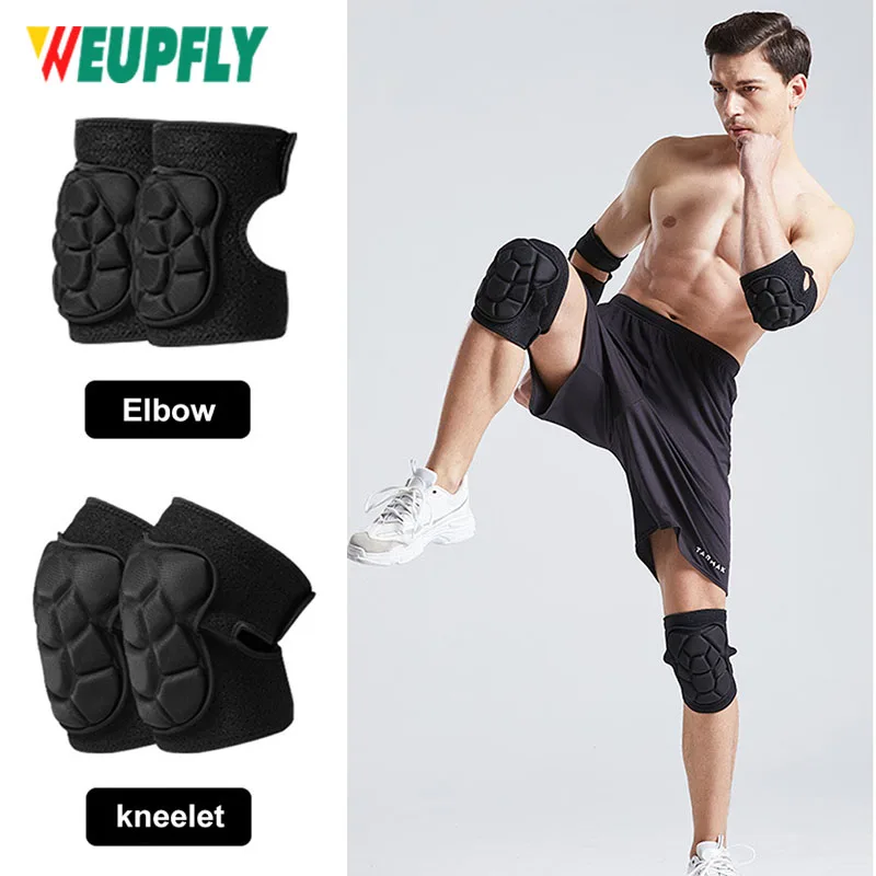 

1 Pair Elbow Knee Pads Brace Support for Gardening, Cleaning,Flooring,Anti Slip Collision Avoidance Kneepads with Thick EVA Foam