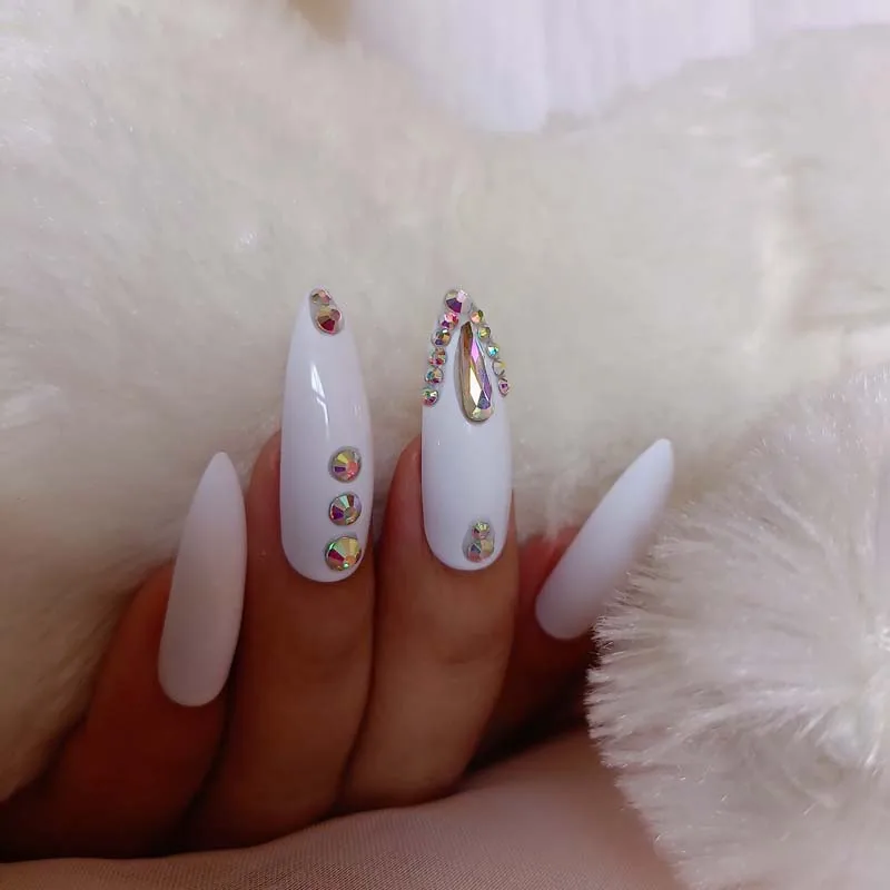 24 шт. сверхдлинные овальные накладные ногти |