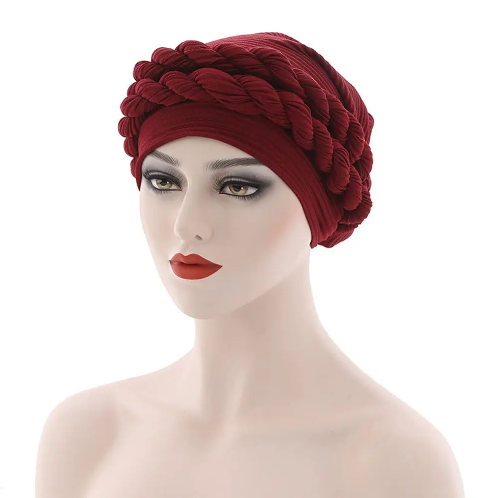 

Braid Fashion Arab African Cap Turban Cap Islamic Beanies Muslim Turban Scarf Women Skullies Head Scarves