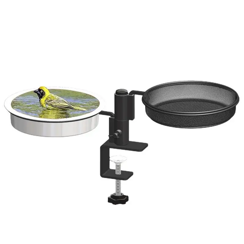

Многофункциональная кормушка для птиц, уличная Погодостойкая баня для птиц с регулируемыми зажимами, Балконная платформа, съемная, легко р...