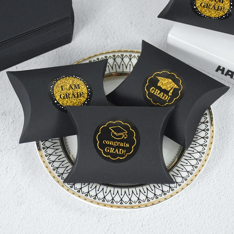

10/20pcs Graduation Party Decoration Pillow Candy Box With Stickers 2023 Congrats Student Graduation Party Gift Box