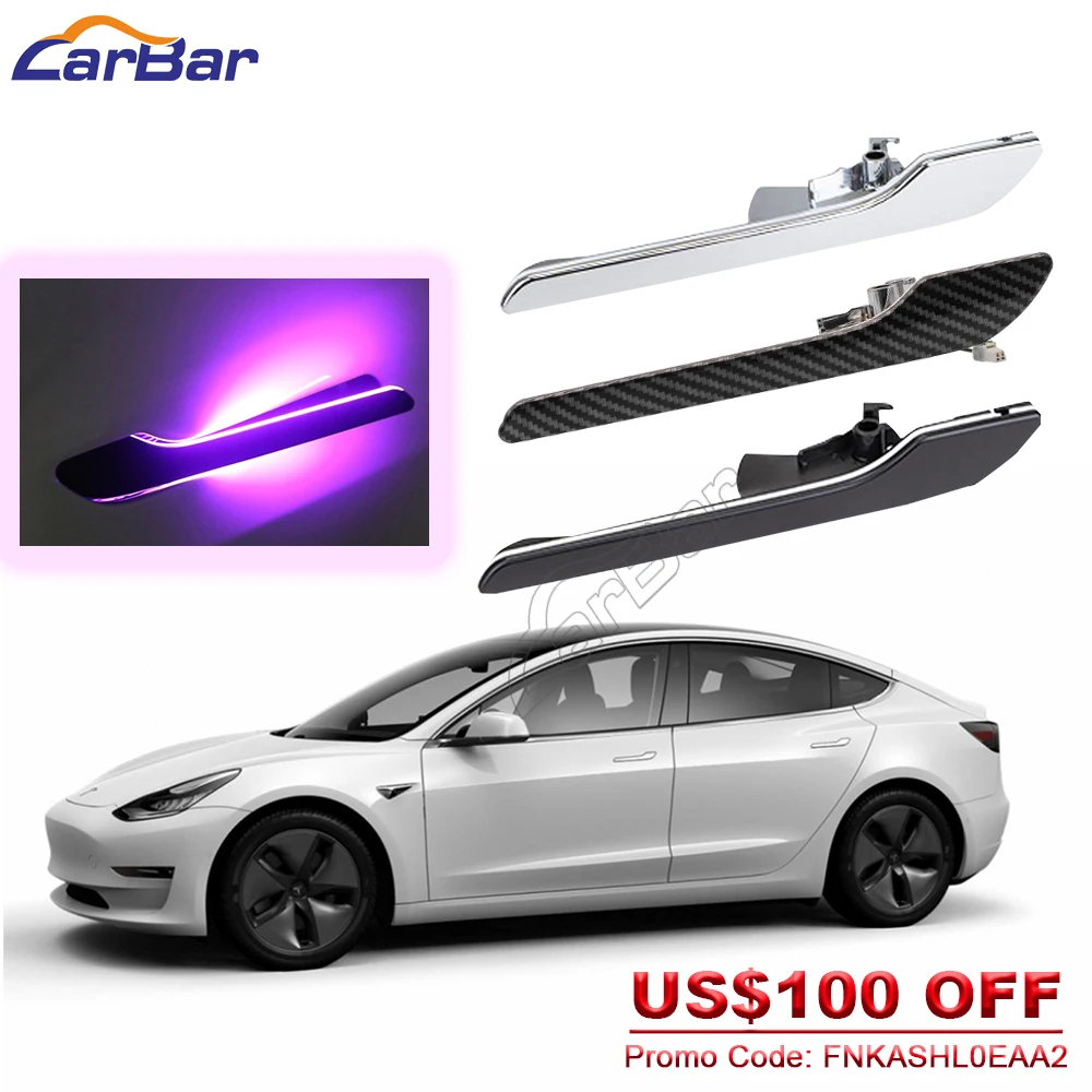 

For Tesla Model 3 Y Exterior Door Handle Automatic Intelligent Smart Sensor LED Light Remote Control Car Opener Electric Outside