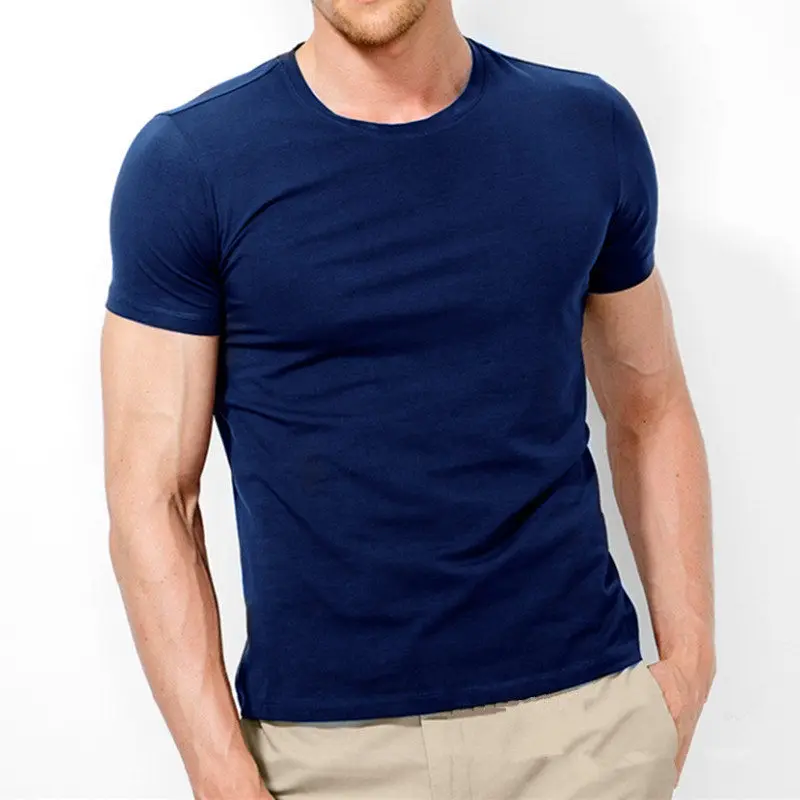

NO.2-7585 MRMT 2022 Brand New Men's T Shirt Pure Color Lycra Cotton Short Sleeved T-Shirt Male Round Neck Tops Cotton