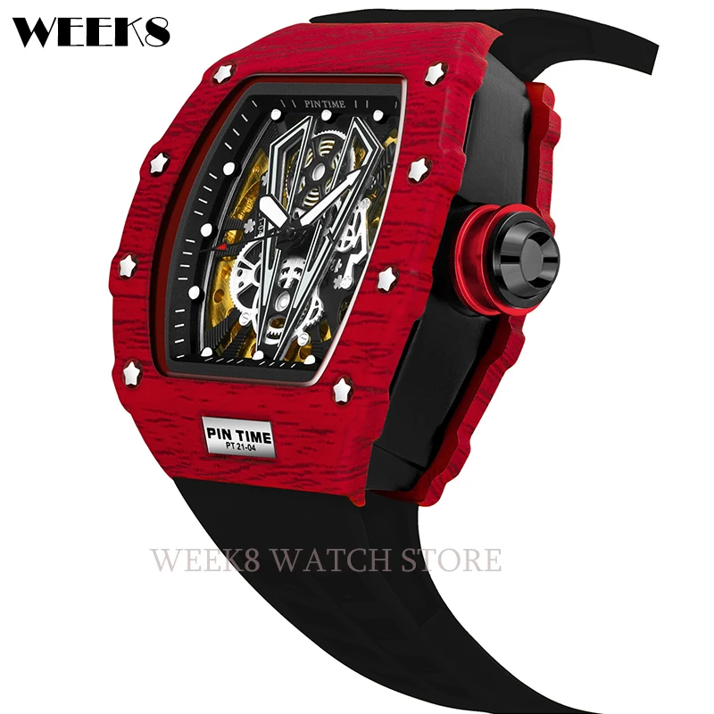 

Часы-скелетоны Мужские механические, люксовые брендовые в стиле милитари, автоматические, в стиле хип-хоп