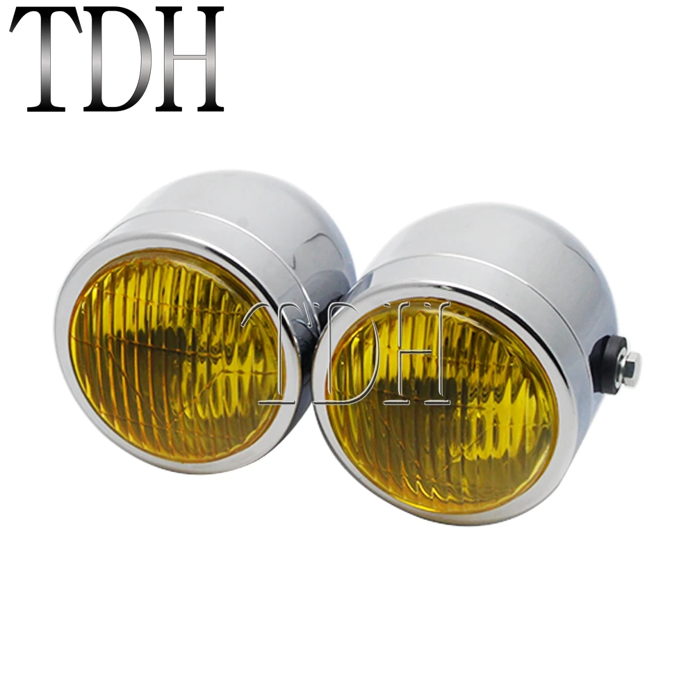 

Мотоциклетная Двойная Передняя фара с кронштейном, сетчатый гриль, двойные Кафе Racer, фары для Harley Cafe Racer Honda Yamaha