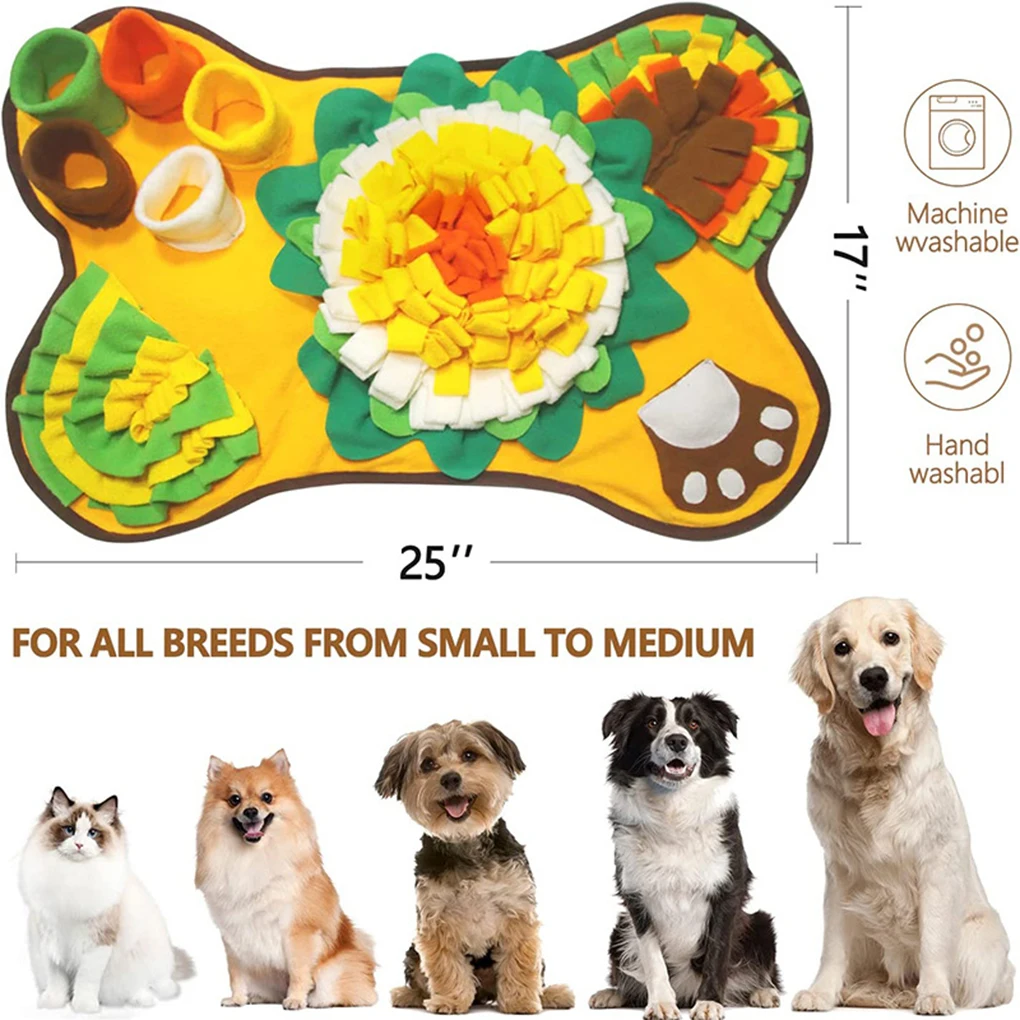 

Pet Dog Snuffle Mat Nose Smell Training Sniffing Pad Dog Puzzle Toy Slow Feeding Bowl Food Dispenser Carpet Washable Dog Toys