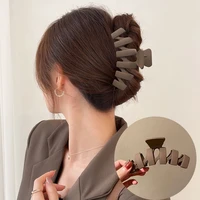 korean fashion women large hair claws matte large ponytail shark hair claws acrylic barrette crab headwear girl hair accessories