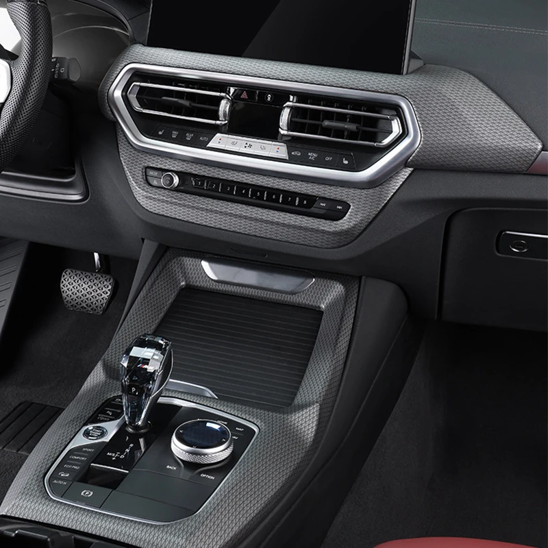 

Car interior decoration Full set For 2022+ new BMW X3 X4 ABS diamond pattern Center Console Dashboard Shifter Cover Trim