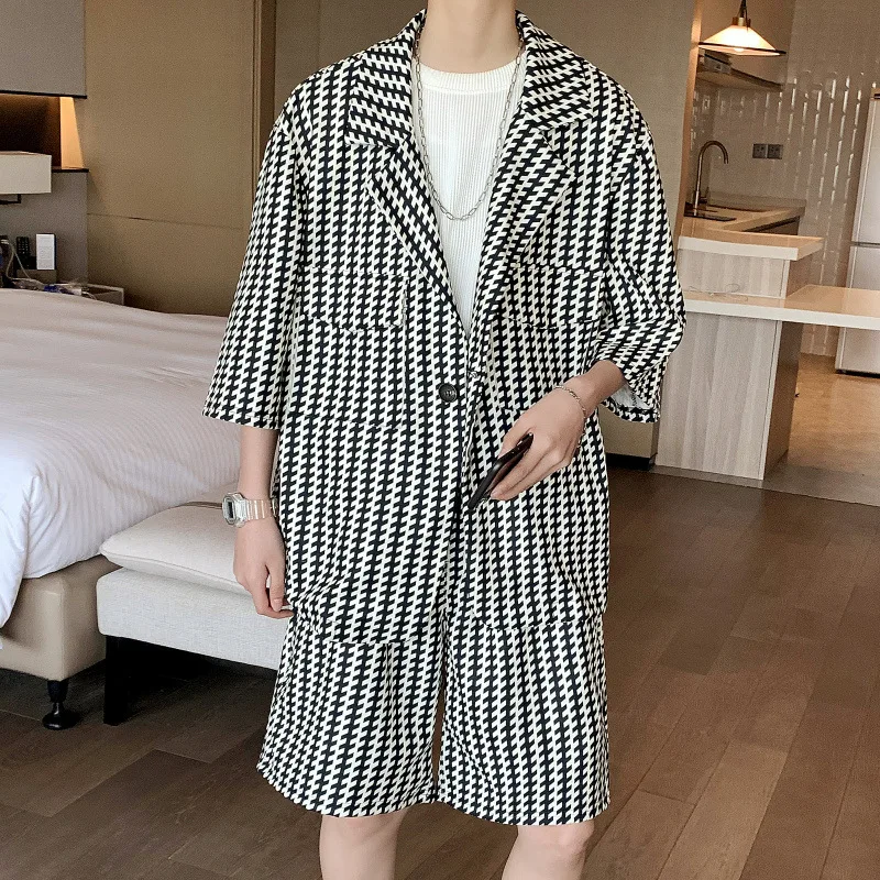 Summer Tide Short Sleeve Suit Thin Tide Brand Sports Top Shorts Combination Trend Casual Suit Shorts Two-piece Set