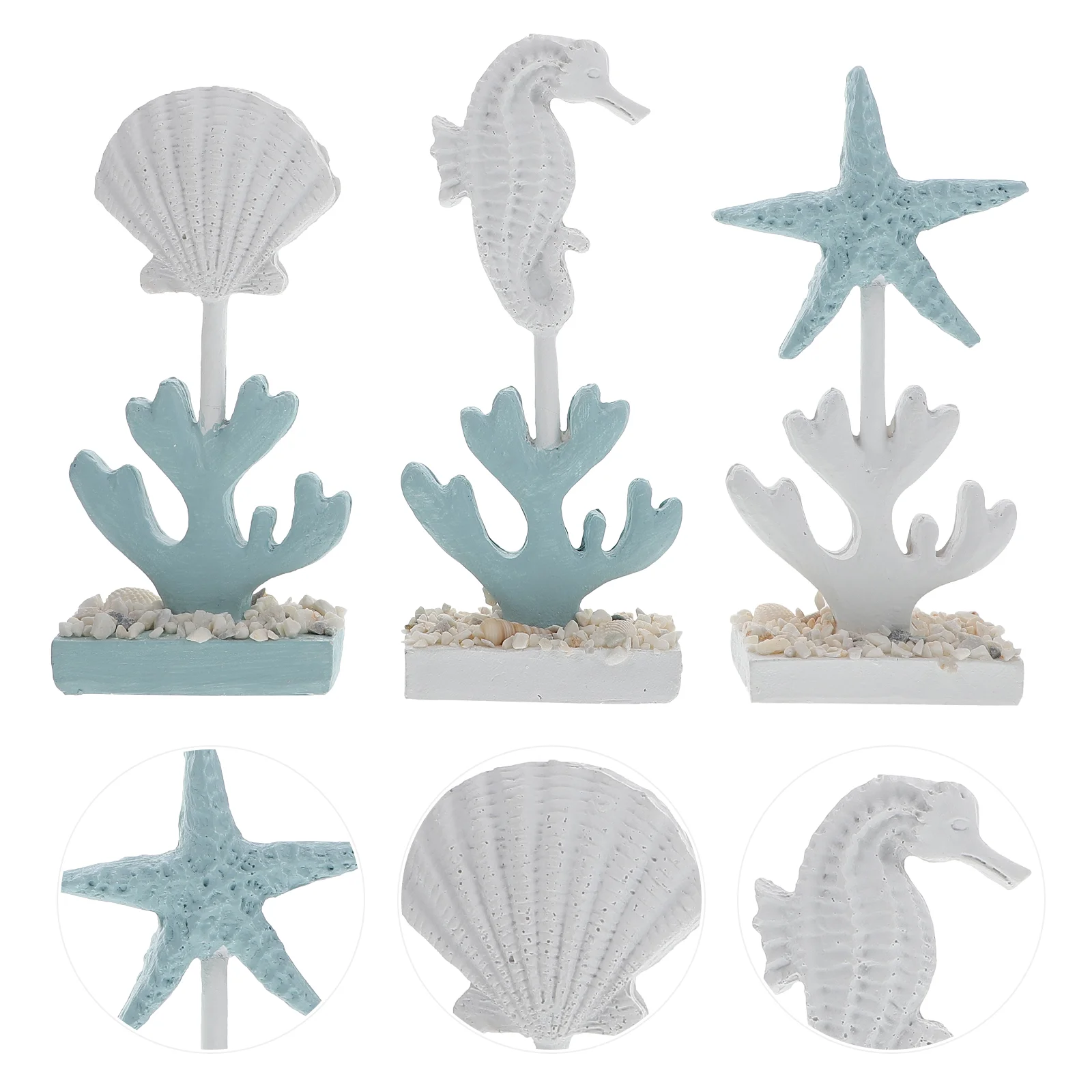 

3pcs Creative Mediterranean Style Decors Home Decors Resin Craft Adornments