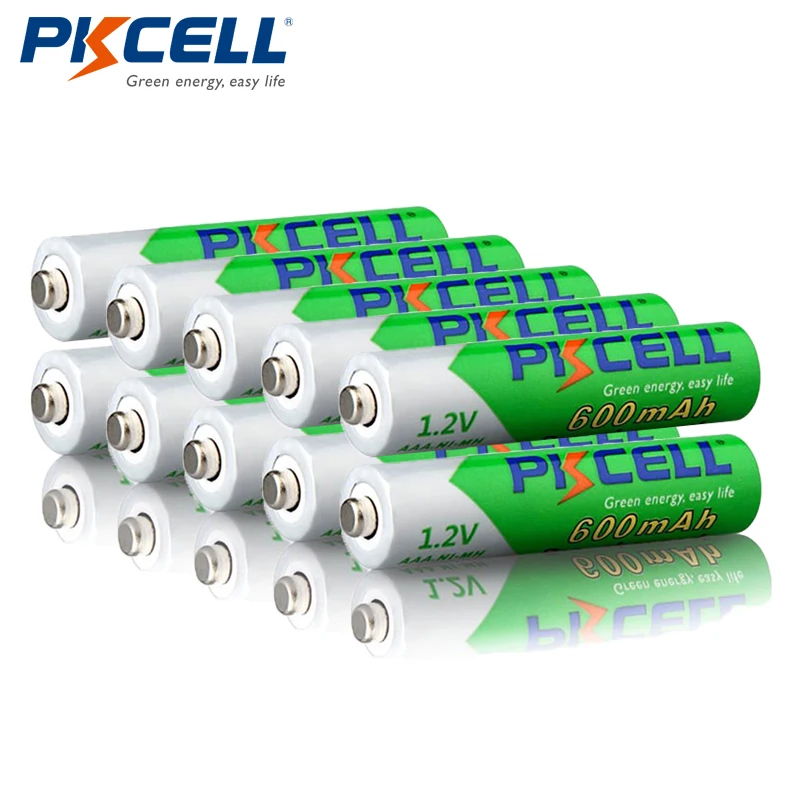 

10pcs/lot PKCELL 1.2V AAA NIMH Pre-charged Rechargeable Battery 600mAh Ni-MH Low Self-discharged Batteries 1200Cycles