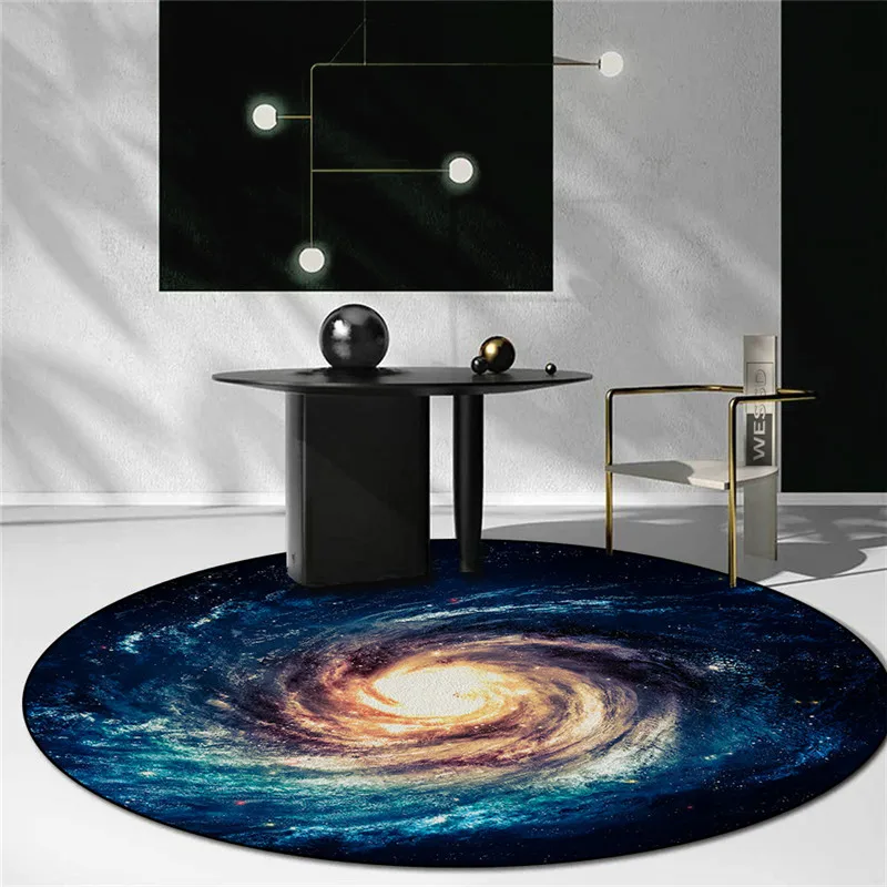 

Space Galaxy Children Room Carpet Round Universe 3D Floor Mat Living Room Side Table Rug Bedside Mat Baby Kids Crawling Carpet