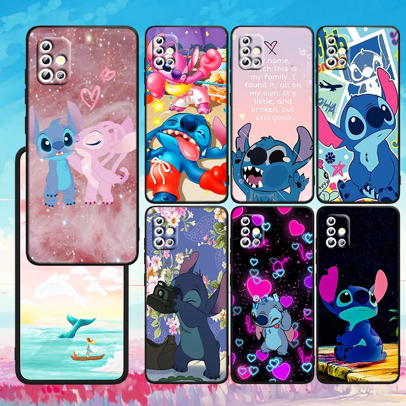 

Disney Cartoon Lilo Stitch For Samsung A73 A72 A71 A53 A52 A51 A42 A33 A32 A23 A22 A21S A13 A12 A03 A02 S A31 Black Phone Case