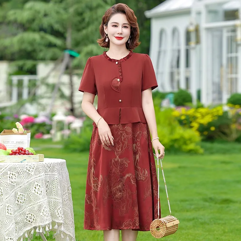 Шифоновое платье с имитацией двух частей женское летнее модное тонкое шелковое