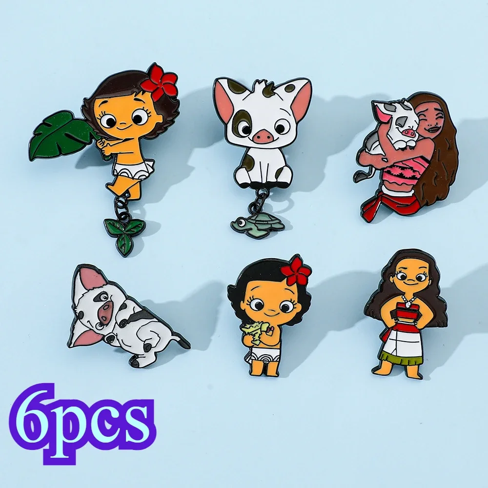Эмалированные булавки с героями мультфильмов Disney Moana 2 броши Мауи для женщин
