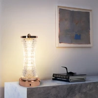 led crystal night light touch control usb rechargeable diamond table lamp bedroom living room decor atmosphere lights