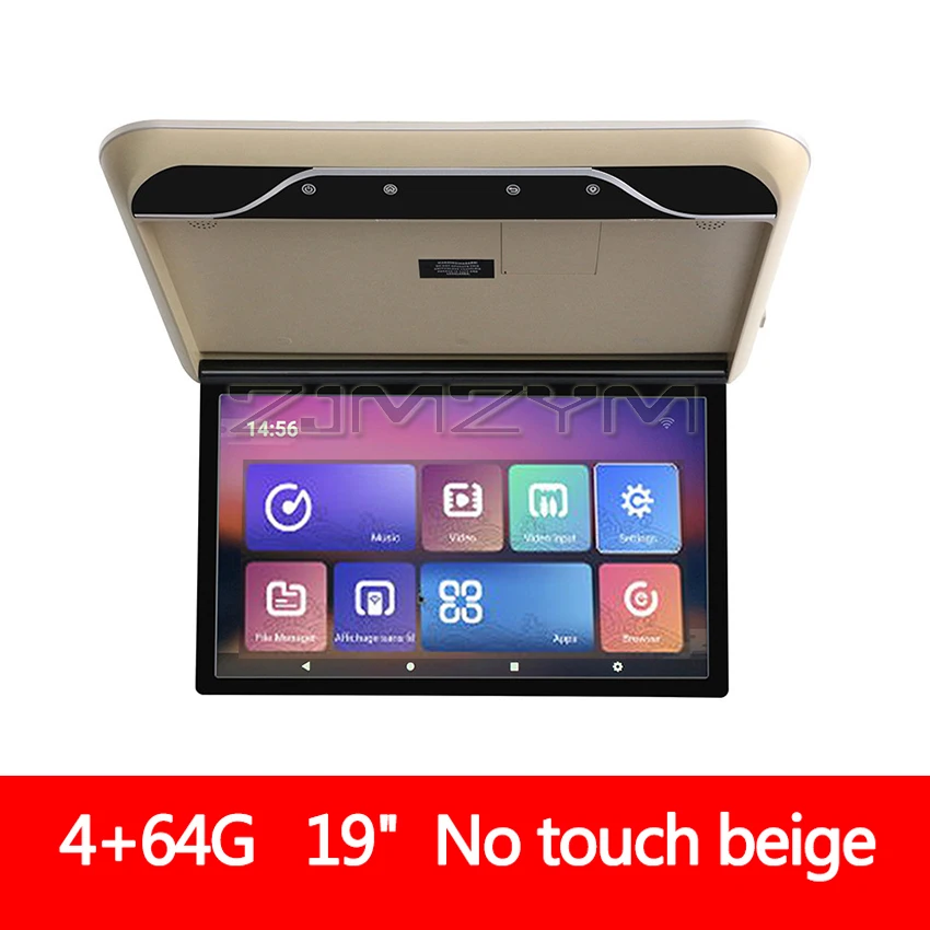 

19-дюймовый мультимедийный видеоплеер 4K, автомобильный монитор, Android 1080P, потолочный ТВ, крепление на крышу, дисплей, поддержка FM/WIFI/HDMI/USB/TF