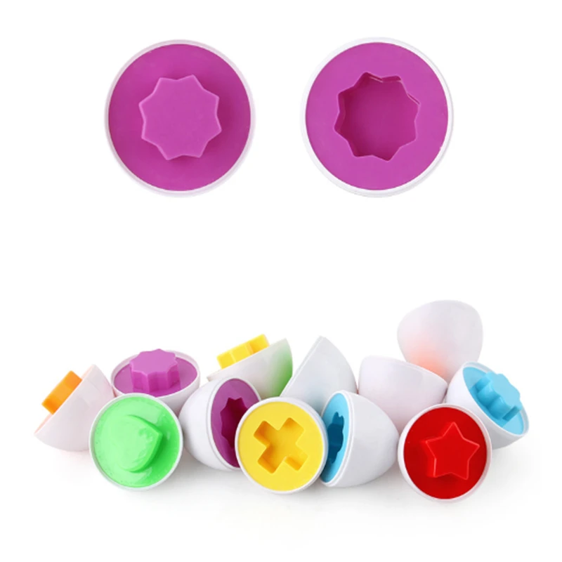 

6PCS Montessori Learning Education Math Toys Smart Eggs 3D Puzzle Game for Children Popular Toys Jigsaw Mixed Shape Tools