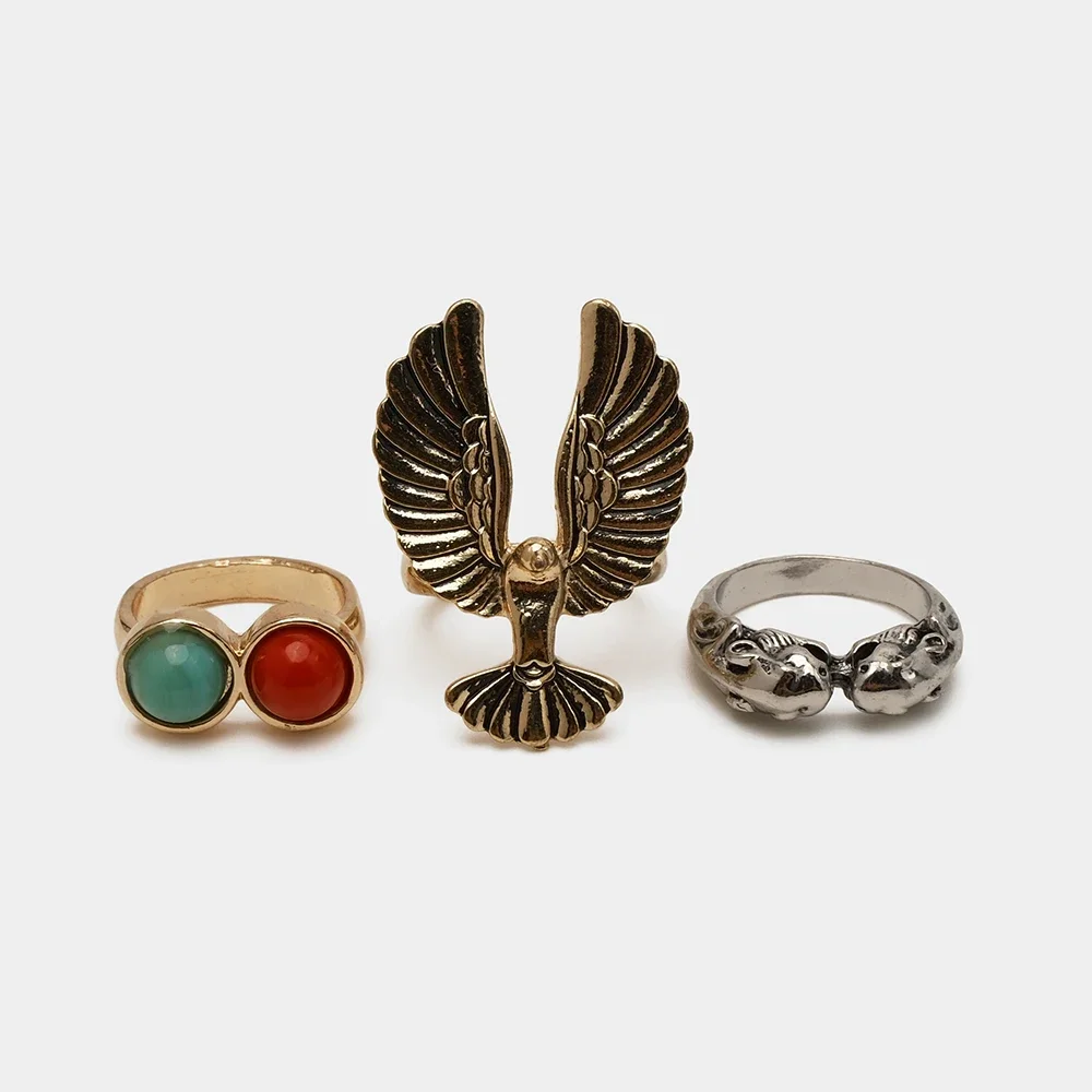 Набор колец из смолы в стиле ретро кольцо с орлом ювелирные изделия унисекс