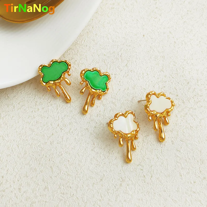 

Уникальный дизайн TirNaNog, облака, несимметричные расплавленные висячие серьги, модные классические акриловые серьги в виде капель дождя, Жен...