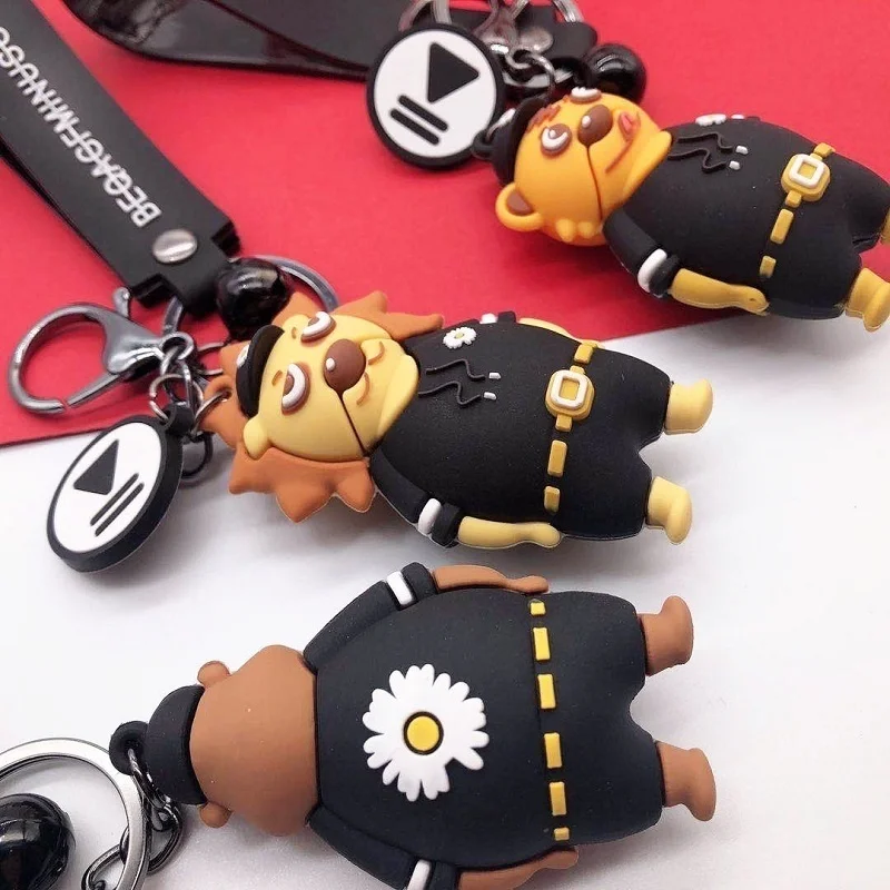 

New creative animal soft plastic mold small daisy key chain bag key chain car key chain hanging jewelry wholesale