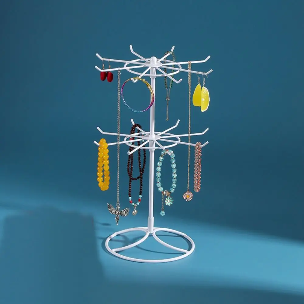 Круглая подставка для ювелирных изделий металлический держатель 2 уровня полка